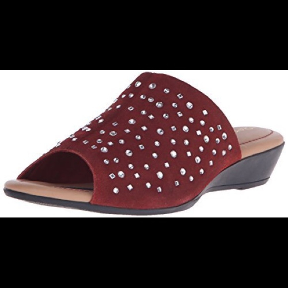 J Reneé Red open toe Suede Mules